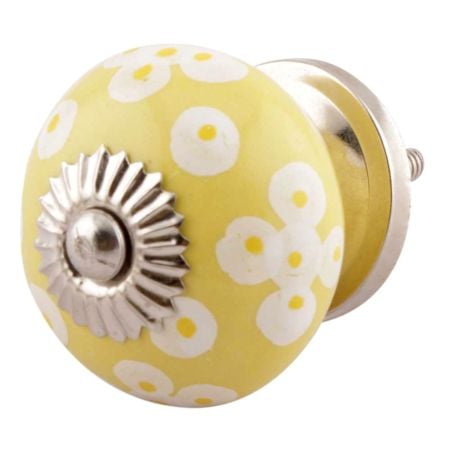Yellow Ceramic Floral Cabinet Knob Online